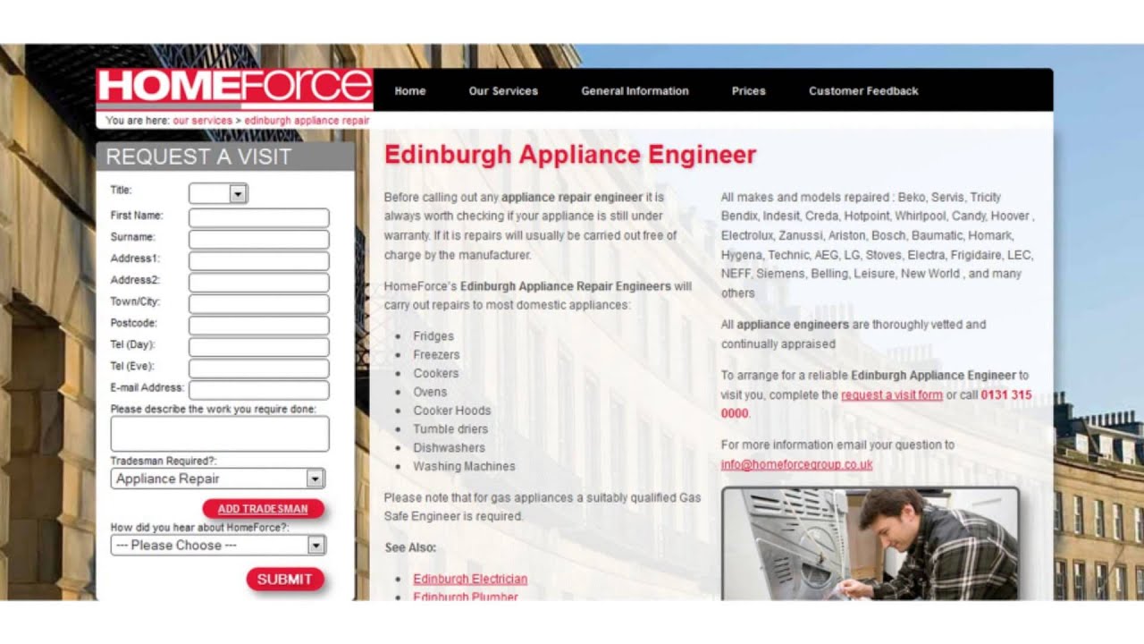Homeforce's Edinburgh Appliance Repair Engineers YouTube