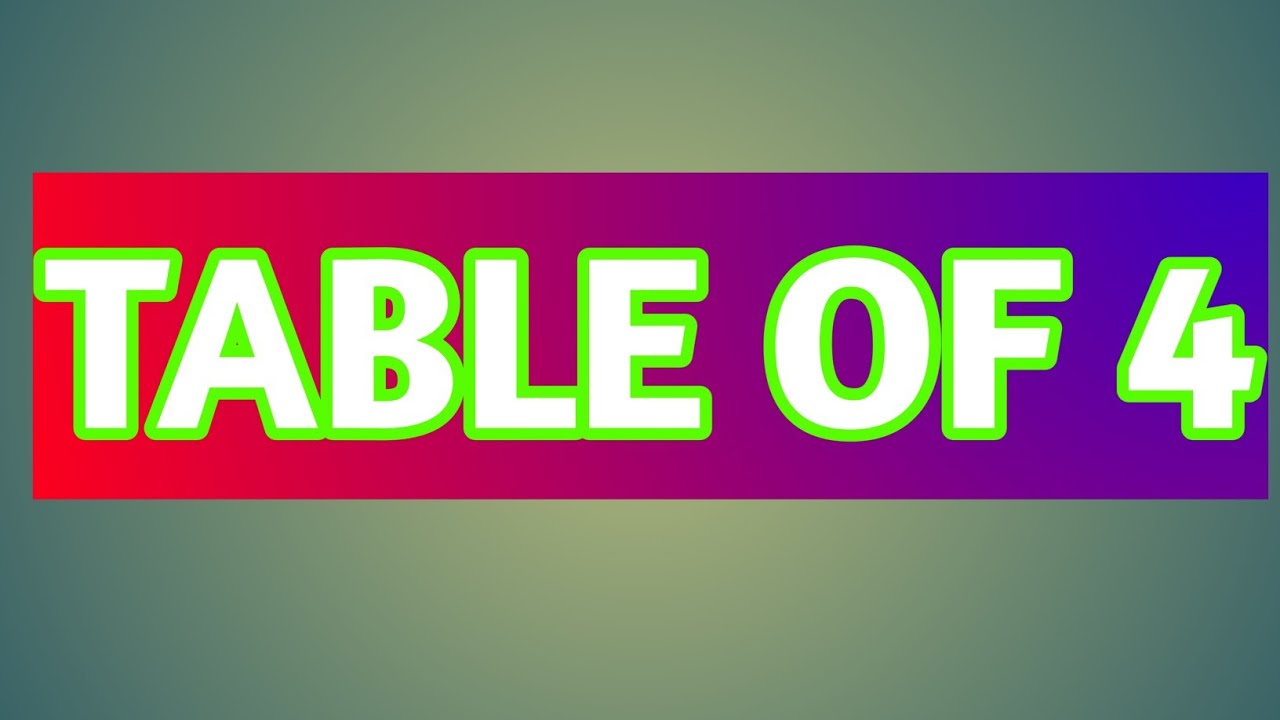 Table of 4 youtube
