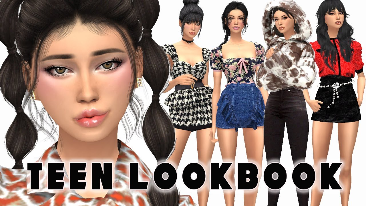 Teen Lookbook - SIMS 4 CAS - CC Folder and Sim Download - YouTube