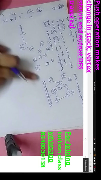 How push operation into stack effects DFS traversal |dfs using stack # ...