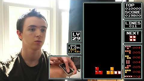 NES Tetris - 27 Lines on Level 29 Start