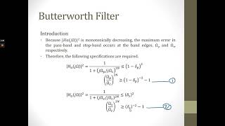 WEEK 13 PART 2 BUTTERWORTH IIR FILTER PART 2 Week 13 Part 1 Iir Filter Conventions Part 3