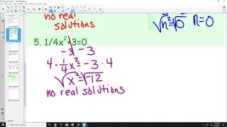 9-3 Solving Quadratic Equations by Using Square Roots