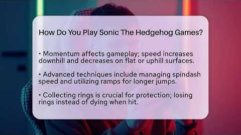 How Do You Play Sonic The Hedgehog Games? - Video Gamers Vault