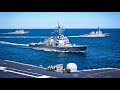 US Navy Aircraft Carrier And Other Warships Rehearse Titans of the Sea For The Presidential Review