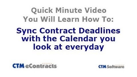Sync Contract Deadlines with Calendar