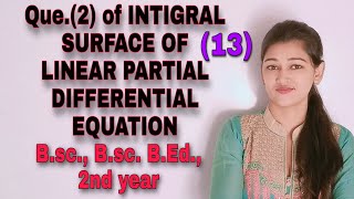 Question (2)of INTIGRAL SURFACE OF LINEAR PARTIAL DIFFERENTIAL EQUATION