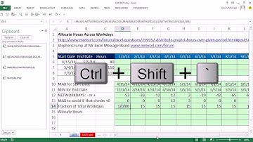Excel Magic Trick 1075: Allocate Hours Across Workdays For Each Month Between Start & End Date