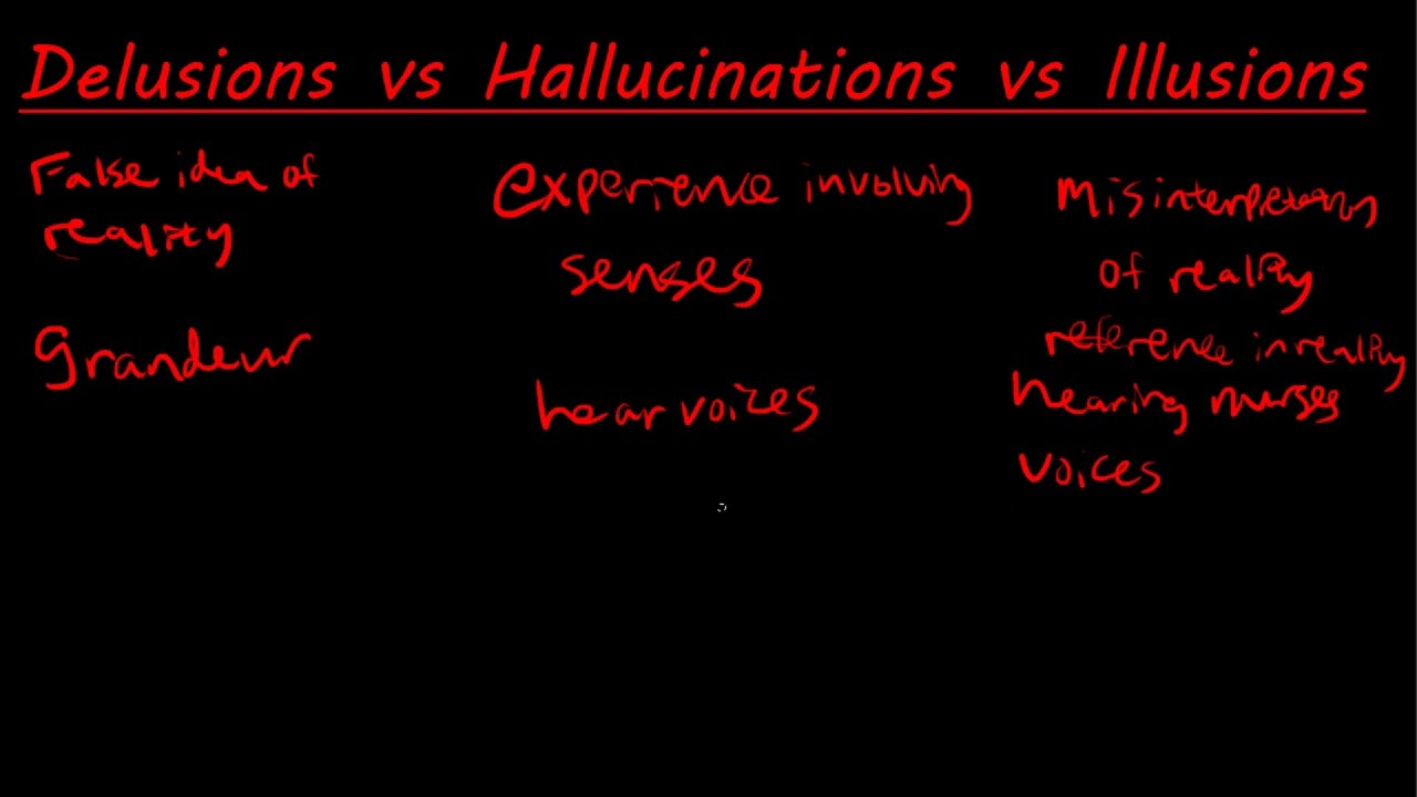 The Difference Between Delusions Hallucinations And Illusions YouTube The Difference Between Delusions Hallucinations And Illusions YouTube
