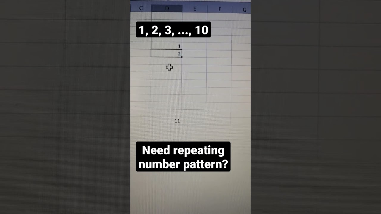 Repeat Number Patterns Excel | Tutorial #5 #excel