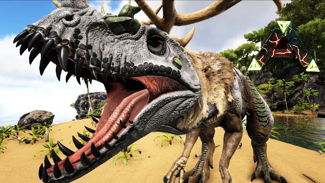 Mhwに出てきた レーシェン のオマージュ恐竜 コルヌサウルス捕獲成功 Ark ラグナロク編 4 Youtube
