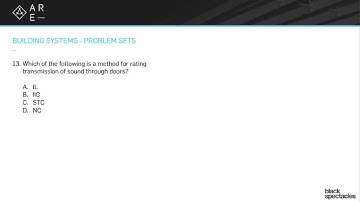 Rating Sound Transmissions - Building Systems Mock Exam - Architect Registration Exam A.R.E. Webinar