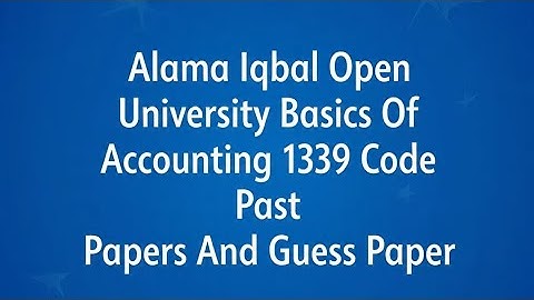 AIOU 1339 Past Papers| AIOU 1339 Guess Paper| AIOU 1339 Old Papers| AIOU I.com 1339 Past Papers 