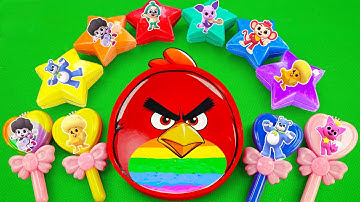 Rainbow SLIME: Looking Numberblocks, Alphablocks, Alphablet Lore Star, Angry Bird Coloring! ASMR