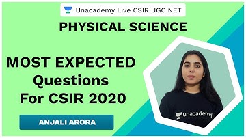 Most Expected Questions For Quantum Mechanics | Physical Science | CSIR UGC NET 2020 | Anjali Arora