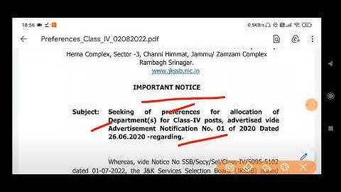 JKSSB Class IV Big Update - Preference Link Activated || Class IV fresh Update