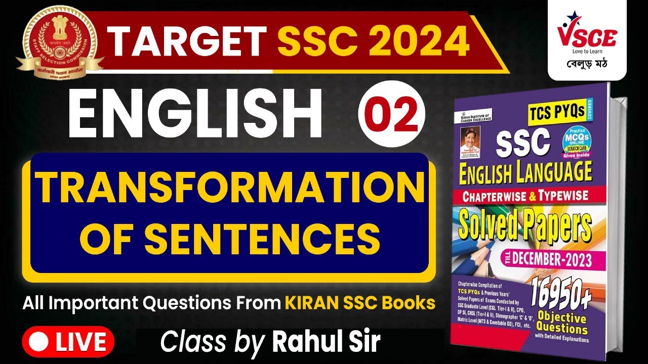 Transformation of Sentences (Part-2) | English Grammar | SSC CGL, CHSL ...