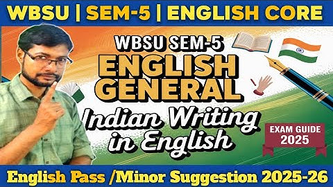 WBSU SEM-5 English Core (Minor) Suggestion 2025-26 | Last Minute Suggestion 