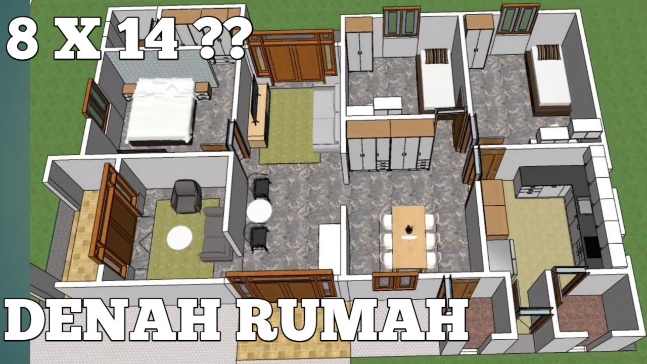 Denah Rumah 8 X 14 3 Kamar Tidur Palembang YouTube