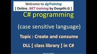 Create and consume DLL in C# | dgTraining