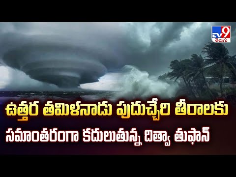 ఉత్తర తమిళనాడు పుదుచ్చేరి తీరాలకు సమాంతరంగా కదులుతున్న దిత్వా తుఫాన్ - TV9 - TV9