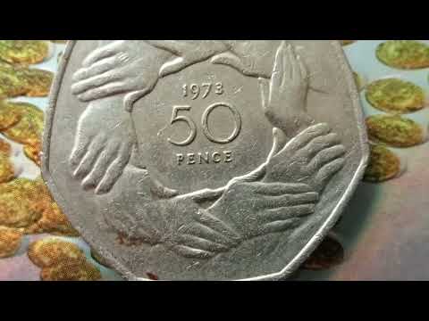 Commemorative 1973 ? 50 Pence Elizabeth II Cupronickel Coin ??