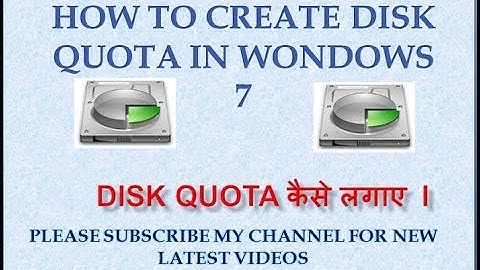 how to enable disk quota in windows 7 [hindi]
