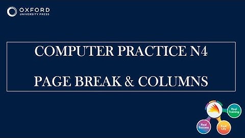 PAGE BREAK AND COLUMNS