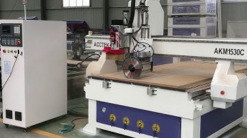 AccTek-AKM1530C With Sawing Cutting/ATC CNC Router 360 Degree Circle Saw Cutting For Wooden Door