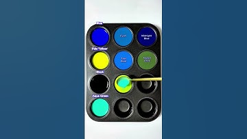 Create 8 beautiful colors from 4 colors Blue, Pale Yellow, Black and Aqua Green #colormixing