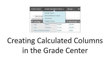 Creating Calculated Columns in the Grade Center