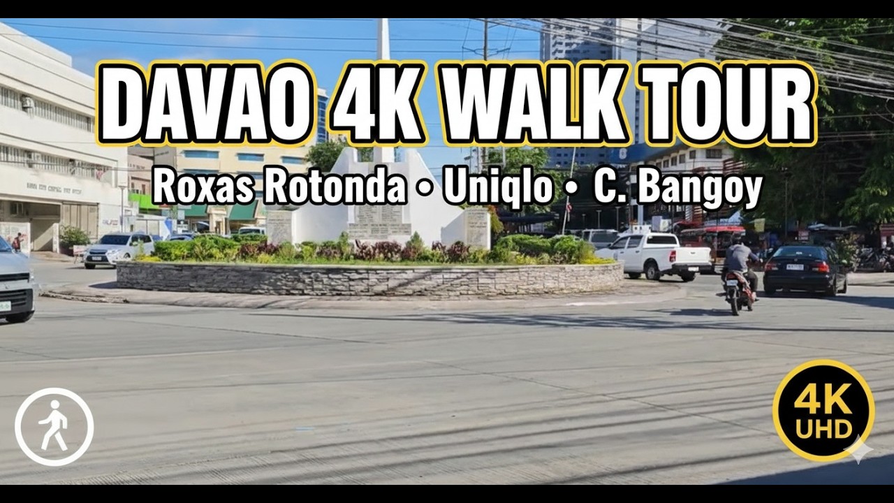 DAVAO CITY WALK: Jollibee, Uniqlo, & C. Bangoy St. | Ultra HD 4K ASMR