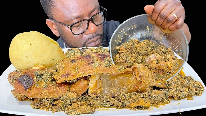 ASMR FUFU & EGUSI SOUP MUKBANG (No talking) Nigerian food |Eating Sounds