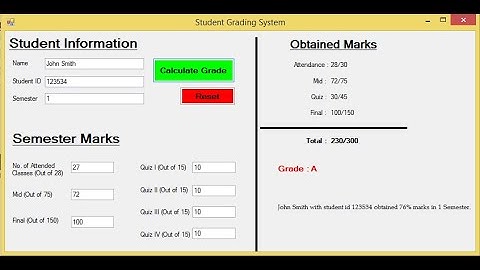Simple Student Grading System in C#