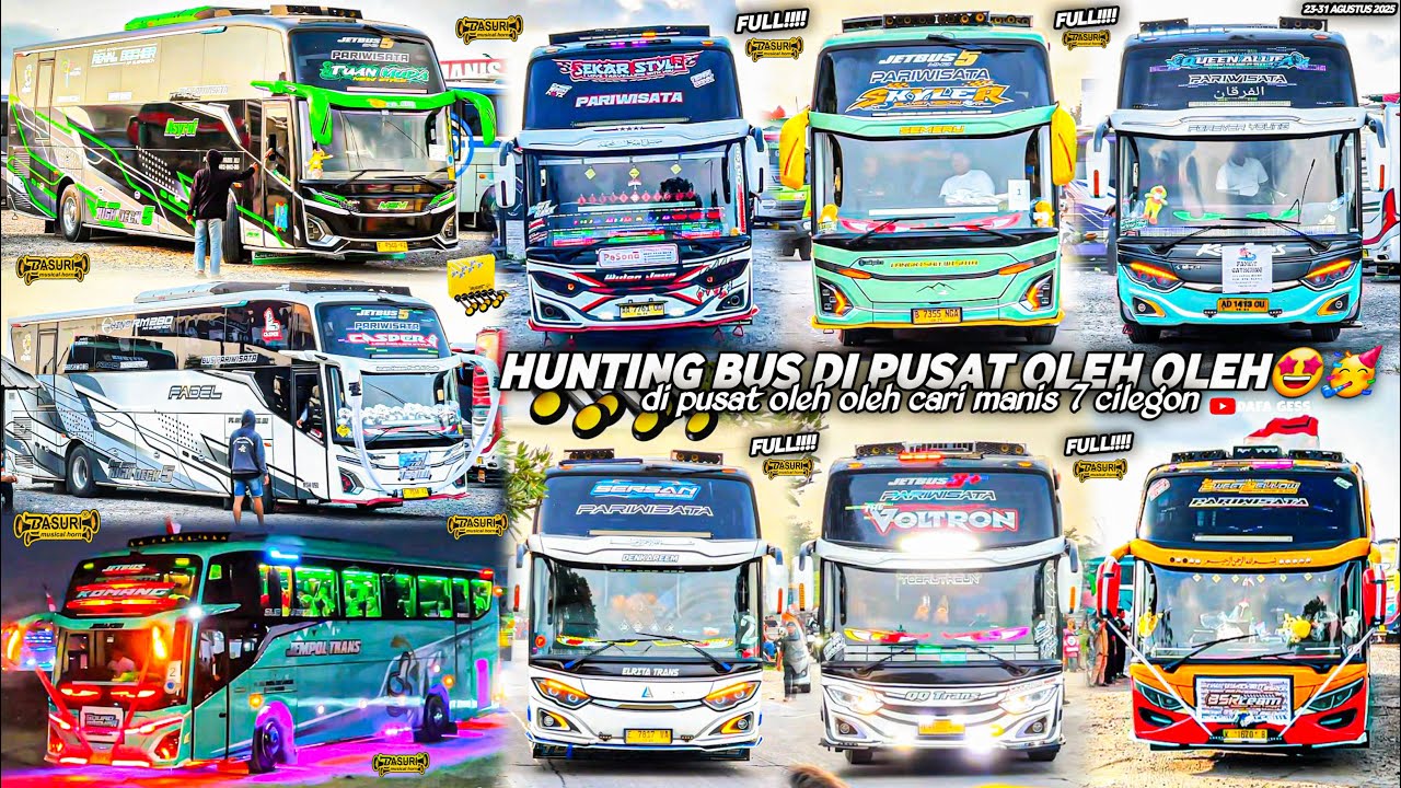FULL BUS TELOLET BASURI‼️hunting bus trip anyer di pusat oleh oleh cari manis 7🤩area wajib basuri🥳