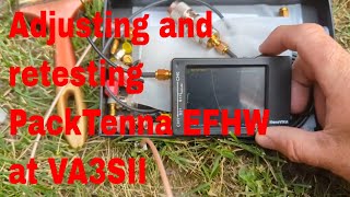 Adjusting and retesting PackTenna EFHW at VA3SII