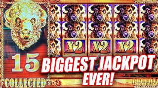 BIGGEST JACKPOT EVER ON BUFFALO GOLD ★ ALL 15 HEADS ➜ MAX BET HIGH LIMIT JACKPOT! screenshot 5