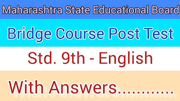 Bridge Course 2022-23 Post-test 9th English | Class 9th English Bridge Course Post test |