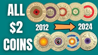 Full review of all the $2 Coloured Circulated Coins in Australia 2012 to 2024