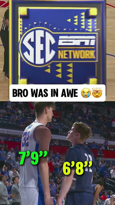 HOW 7’9” LOOKS TO A 6’8” PERSON. 😳😂 #cbb #collegebasketball #tall #florida #olivierrioux