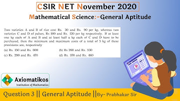Question 3 | CSIR NET Nov 2020 | General Aptitude | Mathematical Science | By Prabhakar Sir