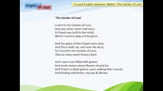 66. 'The Garden of Love' by William Blake (A-Level)