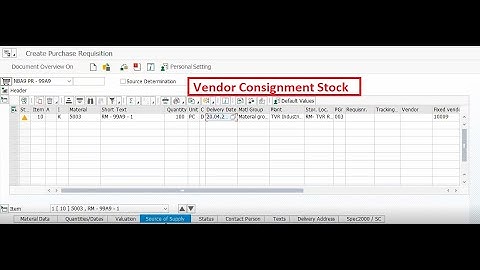 Vendor Consignment Stock Procurement process