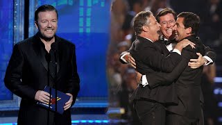 Ricky Gervais Mocking Steve Carell Look At His Stupid Face