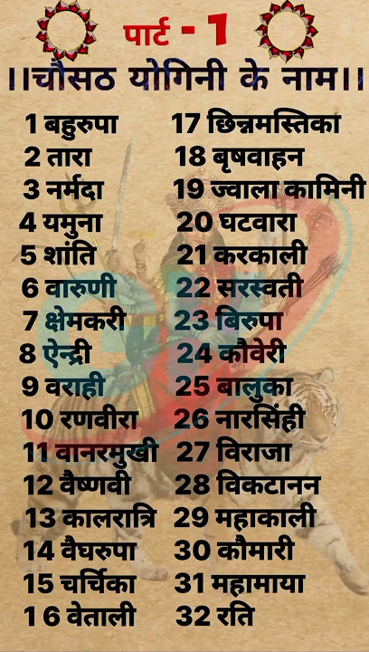 चौसठ योगिनी नाम| 64 योगिनी सम्पूर्ण नाम Part-1| #sanatan #yogini #trend #trending