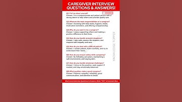 Caregiver Interview Questions and Answers