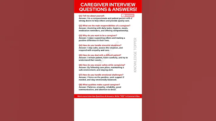 Caregiver Interview Questions and Answers