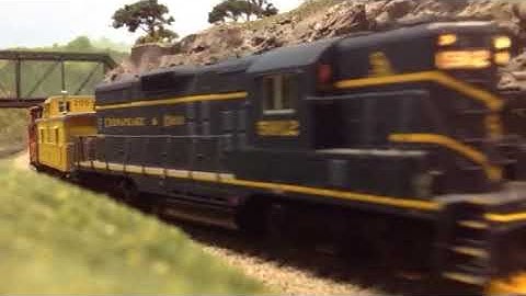 Chesapeake and Ohio GP9 With Two Cabooses