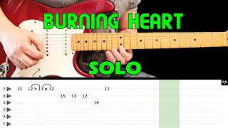 BURNING HEART - Guitar lesson - Guitar solo (with tabs) - Vandenberg   fast&slow + backing track
