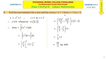 F Sc Part II Mathematics Lesson # 14   Integration Ex 3 7 by Zahid Hussain 2